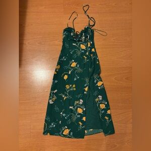 Urban Outfitters Green Floral Midi Dress